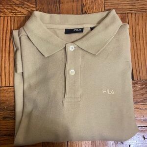 Fila men’s gold long sleeve polo shirt